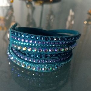 Swarovski Slake Wrap Bracelet in Teal
